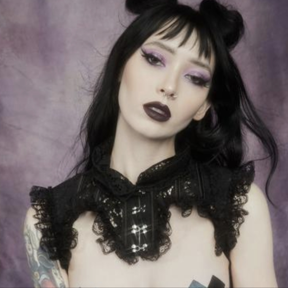 BEFORE DAWN LACE HOOK AND EYE SHRUG - Widow - XL is SOLD OUT